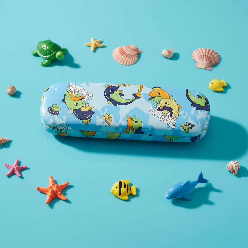 Kinderbrillenkoker met schelpen