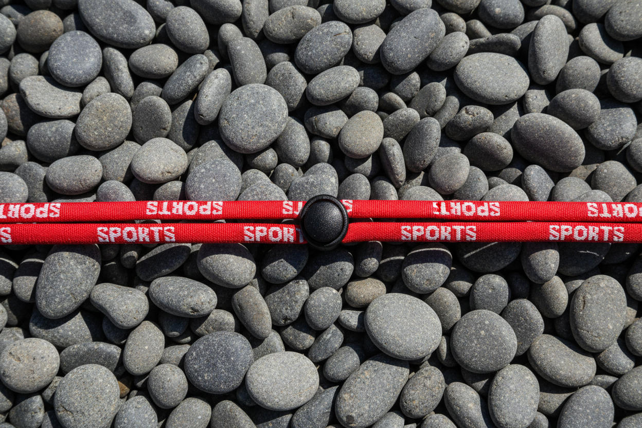 Rood SPORTS koord op kiezels